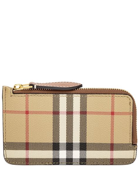 burberry check e-canvas & leather card case|Burberry note giant check.